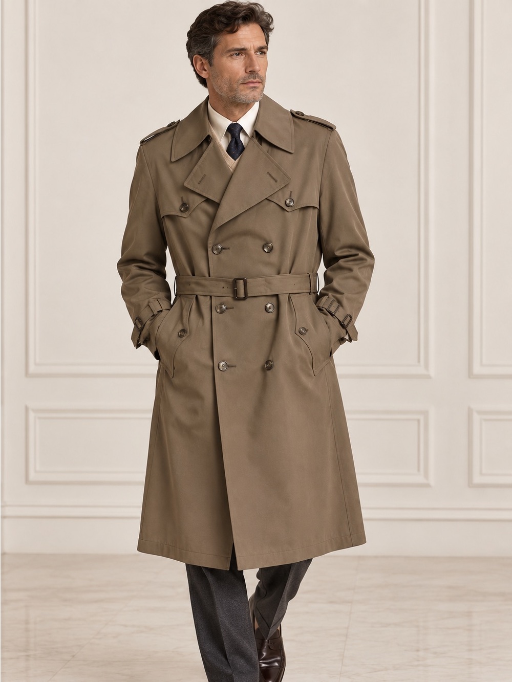 Vintage Christian Dior Monsieur Men’s Trench Coat 38S Wool Liner